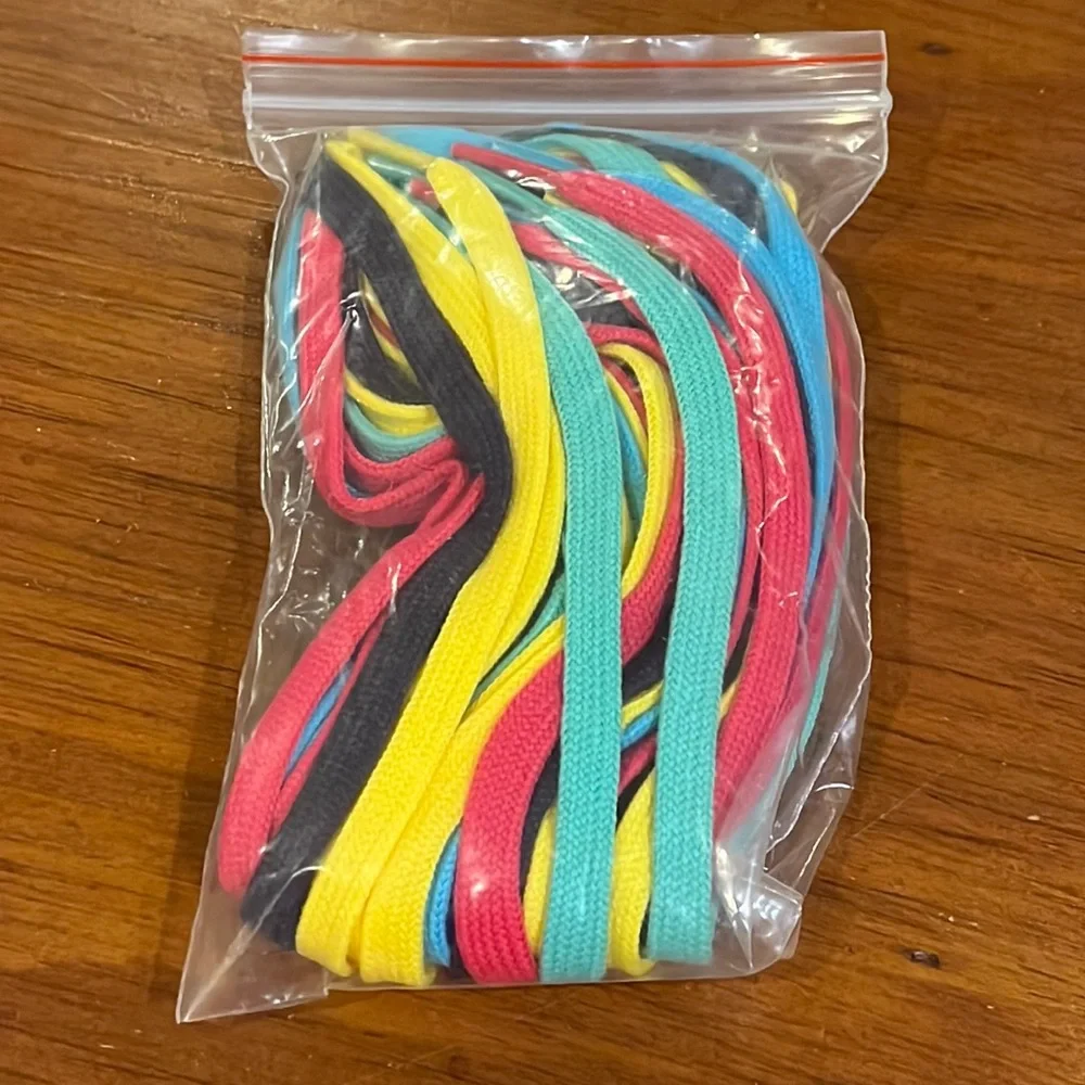 Reebok Freestyle Shoelaces Shoestrings lace vintage 10 pair pink yellow blue